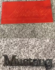 Vtg 70s Ford Mustang Manual and Emblem Lot OEM FoMoCo Pony Car 1973 74-?? picture