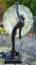 Vintage Art Deco Sarsaparilla Table Lamp Nude Woman Holding Moon picture