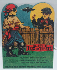 Vtg Halloween Trix or Treats Sucker Candy Card E Rosen 1930's NOS Unused Display picture