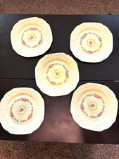 Crooksville 1930’s Vintage Set of 5 Salad 9.5 Inch Plates Floral 135 Excellent picture