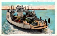 Galveston Bolivar Ferry in Texas Vintage Postcard TP12-30 picture