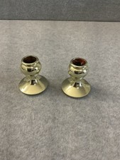 Vintage Pair of Lenox Gold Tone Brass Candlestick Holders Made in USA picture