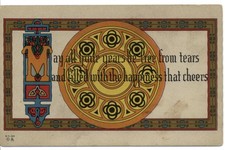 Beautiful Arts & Crafts postcard c1910 ~ May All Your Years be Free from Tears picture