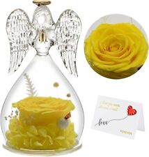 Mom Birthday Angel Figurines with Real Rose Gifts for Her Mom  Grandma Yellow picture