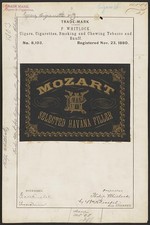 Photo:P Whitlock Mozart Cigars Cigarettes Tobacco Trade Mark 1880s picture