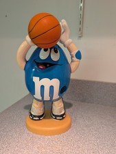 Vintage 1999 M&M Collectable Candy Dispenser Blue Peanut M&M Basketball Player picture