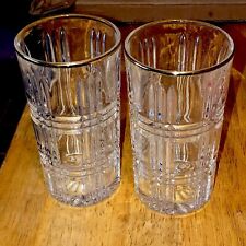 Two Vintage Crystal Glass Drinking Glasses ￼5 1/2” Tall #3 picture