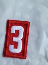 Number 3 Red & White Patch Plastic Back BSA Scouts America NEW picture