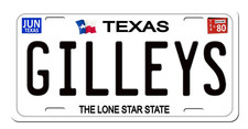 Gilley's night club and bar 1980 Texas License plate picture