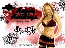 2012 Bench Warmer Happy Holidays Gold Foil Buffy Tyler Autograph s/n 19/25 (AU) picture