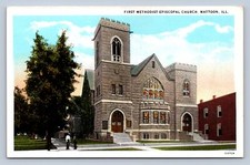 K7/ Mattoon Illinois Postcard c1910 First Methodist Episcopal Church 521 picture