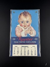 Vintage 1955 Royster Field Tested Fertilizers Calendar Charlotte Becker Baby Art picture