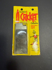 NOS NEW VINTAGE SUPER CRICKET BY GILLETTE DISPOSABLE BUTANE LIGHTER picture