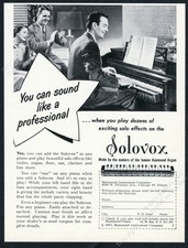 1953 Hammond organ Solovox monophonic keyboard photo vintage print ad picture