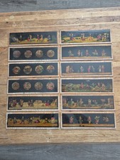 Antique Magic Lantern Slides Long Children Playing  Hand Coloured Glass Set x 10 picture