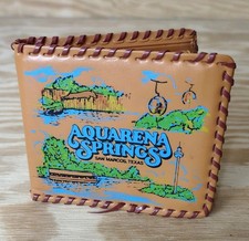 Vintage Aquarena Springs San Marcos Texas Amusement Park Souvenir Vinyl Wallet picture
