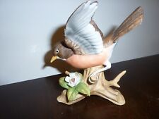 Lefton porcelain hand painted robin on branch figurine #04801 picture
