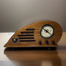 NOS Vintage Crosley CR39 Teardrop Collectors Edition AM FM Radio Art Deco Wood picture