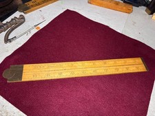 STANLEY No. 18 boxwood & Brass folding Rule Ruler picture