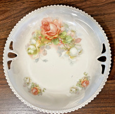 Antique PK Silesia Porcelain Plate 8.25” Roses Floral Germany picture