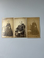 Antique CDV Photographs Family Portraits Cabinet Cards 1800s Mom Dad Daughter picture