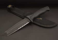 Rare 1997 Buck USA 653 Nighthawk 420HC Tanto Serrated Combat Knife w/ Sheath picture