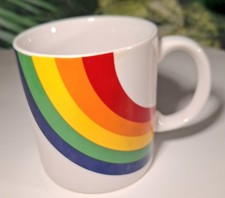 Vtg FTD Rainbow Coffee Mug Pride LGBTQ 80s Korea Cup Stranger Things Ceramic  picture
