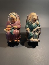 Vintage Lefton Grandma & Grampa In Rockers Retirement Fund Piggy Banks picture