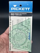 Vintage Pickett Template 02 Parallelograph Lettering Guide Drafting New  picture