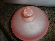 PINK GLASS COVERED CANDY DISH GOOD CONDITION AGE UNKNOWN FROM FAMILY ESTATE picture