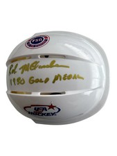 Rob McClanahan USA Hockey Miracle on Ice White Mini Hockey Helmet Hand Signed picture