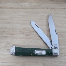 Rare Case XX Scrolled Bermuda Green Nov. 2005 Trapper 6254 SS Knife 18th Bolster picture
