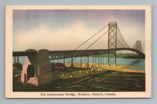 Ambassador Bridge Windsor Ontario Canada Vintage Postcard picture
