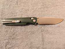 USED SRM 258L-MG2 Green Micarta 3.5 INCH LAMINATED BLADE picture