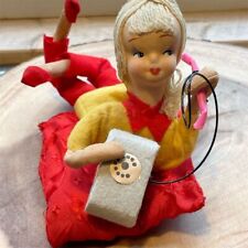 VINTAGE KLUMPE ROLDAN CLOTH DOLL YOUNG GIRL ON TELEPHONE picture