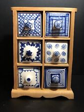 Wooden Mini 6 Drawer Apothecary Porcelain/Ceramic Cabinet picture