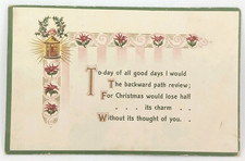 Gibson Art Co Christmas Postcard Series 213 Antique 1910s Posted Pittsfield IL picture