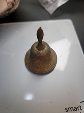 Antique French Brass Hand Bell  Early 1900s – School / Shop Bell No Knocker picture