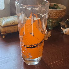 Orange and Black Old Coctail Shaker No Lid Very rare color Good Condition picture