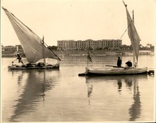 GA222 Original Photo WINTER PALACE AT LUXOR FROM ACROSS NILE RIVER APPROX 1920s picture