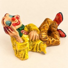 Vintage ALVAREZ Mexico Paper Mache Reclining Circus Clown Figurine Signed Folk picture