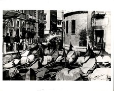 LG19 1980 Orig Photo OFF-DUTY GONDOLAS FLOTILLA CANAL PARKING LOT VENICE ITALY picture