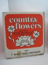 Vintage Sanko 1 Quart open Saucepan 1970s Country Flowers New Old Stock picture