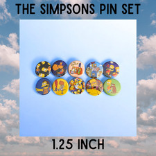 The Simpsons pin set Homer Bart Lisa Marge Maggie 1.25 in Pin-Back Buttons picture