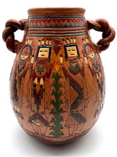 Navajo Yei Pottery Vessel Kenneth & Irene White Signed KW Twin Rocks - Beautiful picture