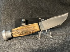 1930s STAG * KA-BAR/UNION CUT. * EXTRA NICE * WOODCRAFT SHEATH KNIFE * w/ Sheath picture