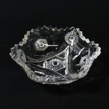 Vintage Clear Pressed Glass 6-Point Starburst Bowl 5.5 Inch picture