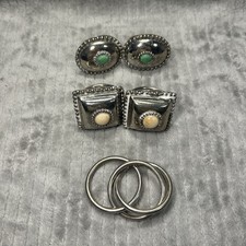 Vintage Two's Company Southwestern Silver Plated Napkin Rings Mixed Lot Set picture