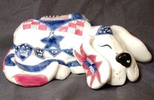 Whimsiclay by Amy Lacombe Bessie Ditzy Dog Figurine #86710 Patriotic  picture