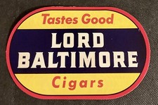 Lord Baltimore Cigar Decal 1930's Vintage 6 1/2